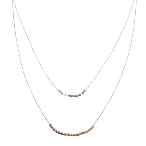 Goldtone Nugget Beads on Cobra Link Chain Layered Adjustable Necklace NWOT - Picture 1 of 2